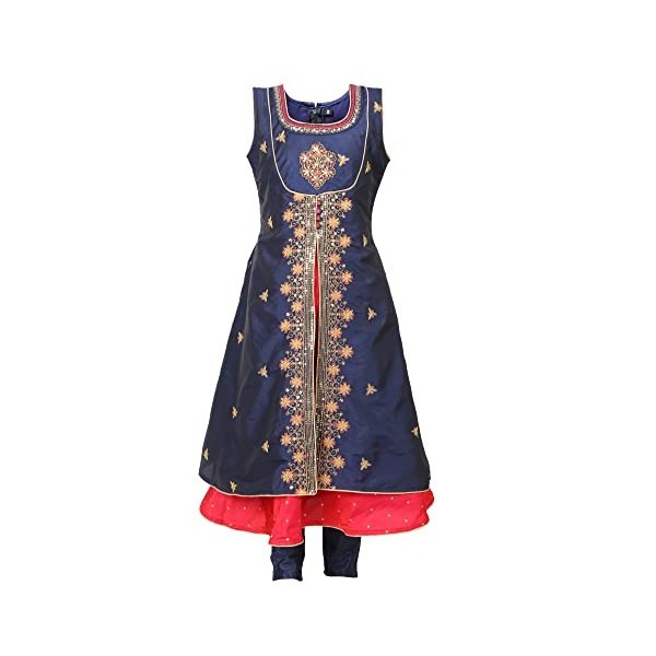 Ashwini Costume Salwar pour fille avec broderie | Costumes ethniques indiens prêts à lemploi Churidar Salwar pour enfants, r