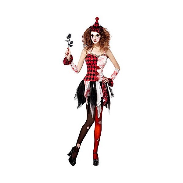 "EVIL HARLEQUIN" dress, cuffs, mini hat - M 