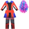 Descendants 3 Costume Halloween Dragon Mal Cosplay Robe Carnaval Filles Populaire Vêtements et Perruque - - 9 ans