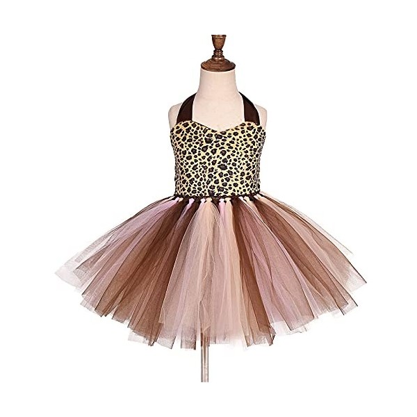 IMEKIS Costume de cosplay pour bébé fille,Costume de princesse vache tigre zèbre léopard girafe,Robe en tulle avec bandeau et