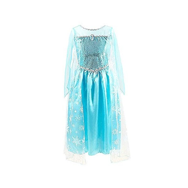 Costume Elsa - carnaval - halloween - fille - modèle michelle - taille 140-6/7 ans - idée cadeau pour Noël et anniversaire