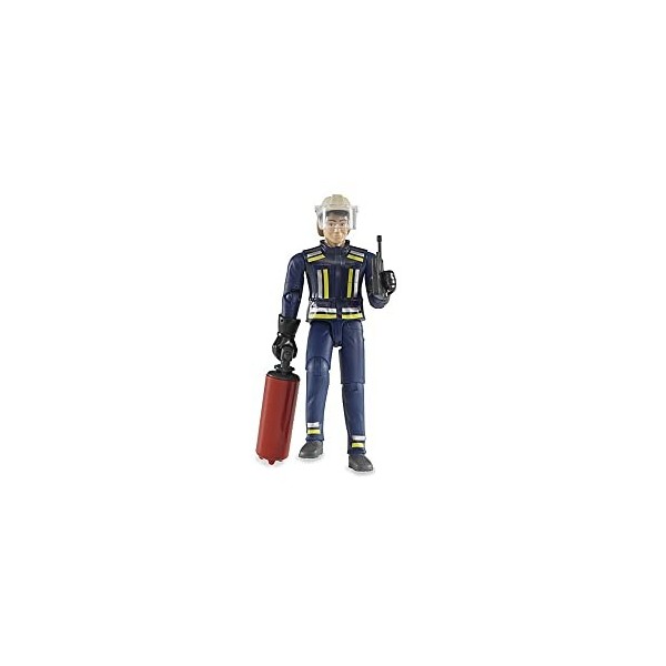 bruder 60100 - Pompier avec accessoires, figurine jouet, camion de pompiers