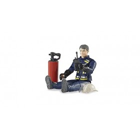 bruder 60100 - Pompier avec accessoires, figurine jouet, camion de pompiers