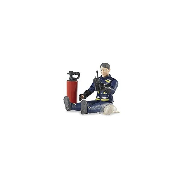 bruder 60100 - Pompier avec accessoires, figurine jouet, camion de pompiers