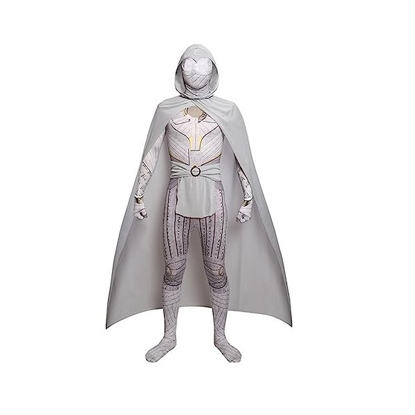 Enfants Adultes Moon Knight Cosplay Costume, Superhero Jumpsuit 3D Imprimé Fête danniversaire Ensemble Complet du Corps avec