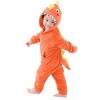LOLANTA Deguisement Dinosaure Enfant, Barboteuse Surpyjama Costume Garcon orange, 2-3 Ans,Tag S 