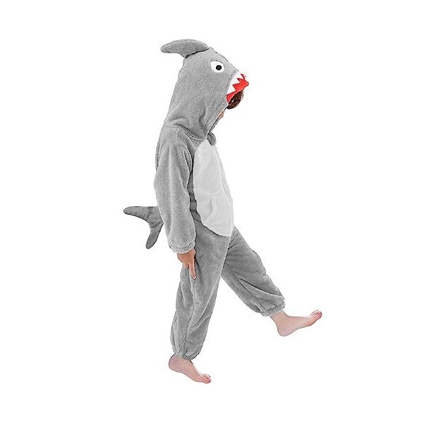 LOLANTA Déguisement Requin Enfant, Animal Combinaison en Flanelle à Capuche pour Garçons Filles,Rose,2-3 Ans,Tag S