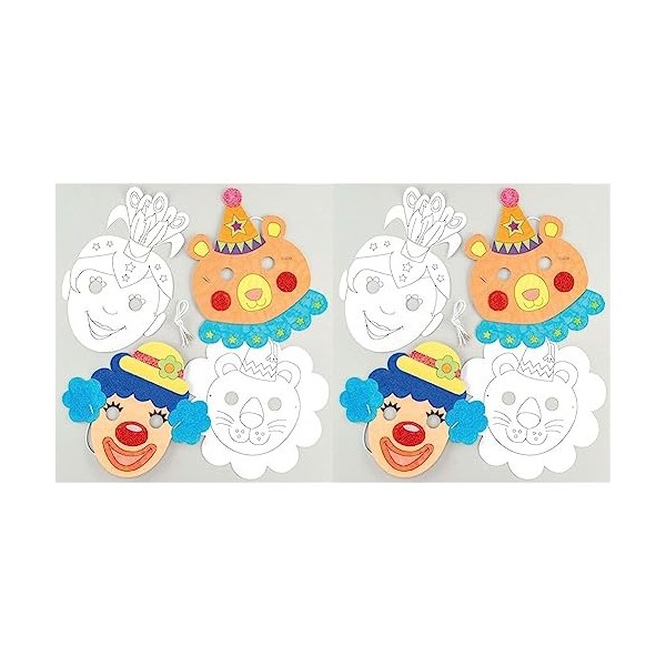 Lot de 8 Masques en carton assortis BangoBerry © - Décorations pour