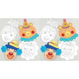 Baker Ross Lot de 40 Masques Assortis pour Enfants à Décorer et à Porter pour Une Fête Ou Un Déguisement