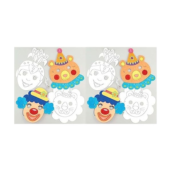 Baker Ross Lot de 40 Masques Assortis pour Enfants à Décorer et à Porter pour Une Fête Ou Un Déguisement