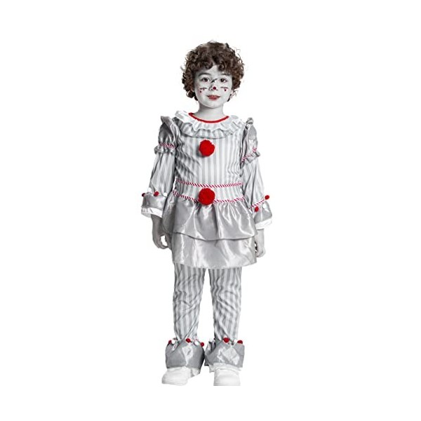 IKALI Clown pour enfants costume dHalloween Pennywise costume effrayant exotique pour garçons et filles 3-4 ans
