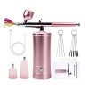 Holzsammlung Aerographe, Multi-Function Airbrush Set Compressor avec le Maquillage, lartisanat, la Décoration de Gâteaux, la