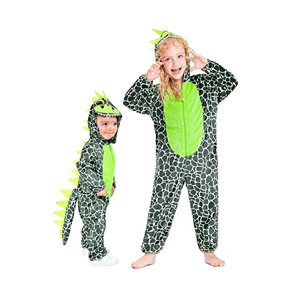 IKALI Costume de bébé dinosaure, Body de dragon à capuche pour enfants, costume danimal Vert, 6-13 mois