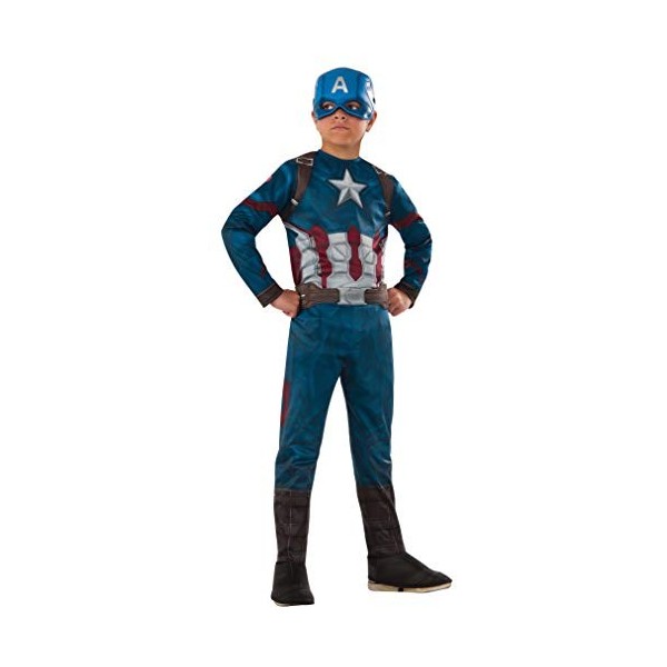 Rubies - Captain America Civil War - Déguisement Capitan America Classic CW, Costume pour enfants, L 8 - 10 ans 