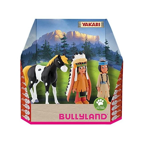 Bullyland 43309-Set, Yakari dans une boîte cadeau, 3 pièces, figurines peintes à la main, sans PVC, pour les enfants pour un 