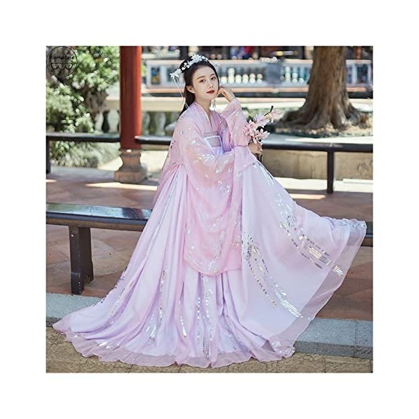 TIYRUS Hanfu Robe traditionnelle chinoise rose pour femme Costume de fée de danse Costume grande taille Cosplay Vêtements de 