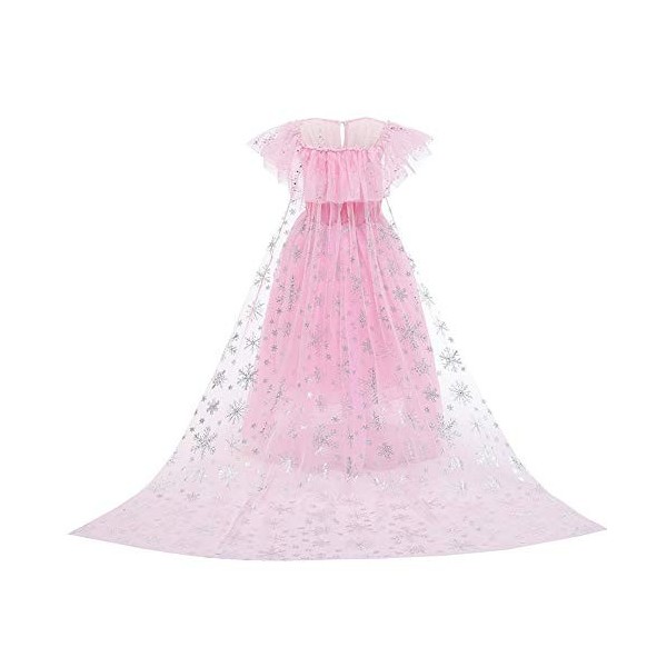 Reine des Neiges Elsa Costume pour fille et enfant Robe en tulle avec accessoires Princesse des Neiges Déguisement Carnaval N