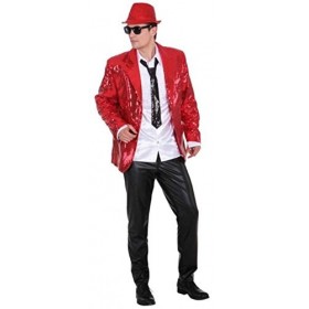 ORLOB Veste Veste Sequins Show Veste Rouge, Taille Adulte 52-54 