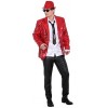 ORLOB Veste Veste Sequins Show Veste Rouge, Taille Adulte 52-54 