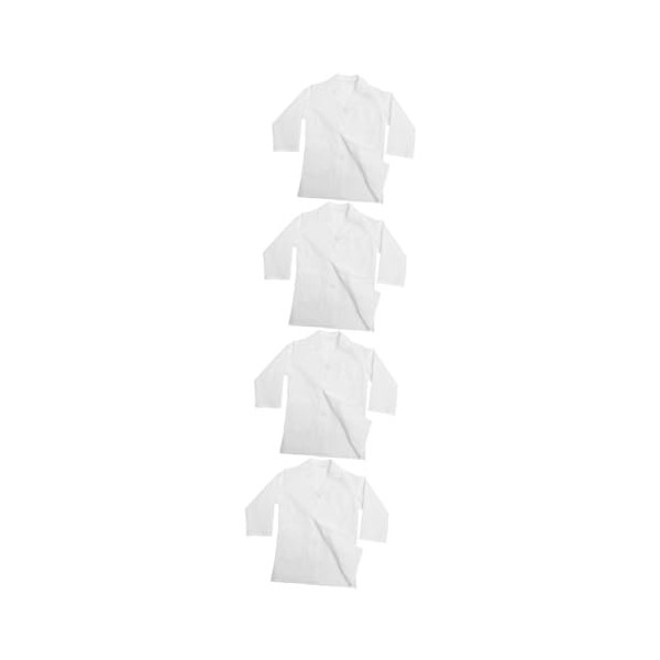 ibasenice 4 Pièces Blouse De Laboratoire pour Enfants Costume De Jeu De Rôle Tenues Blanches Robe pour Enfants Médecin Faire 