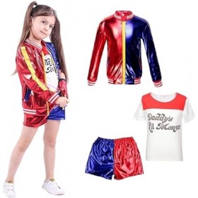 Luckybaby Filles Enfants Harlequin Outfit Tenue Carnaval dhalloween FancyDress as4, Age, Numeric_0, Rouge, 4-5 Ans M, 110-
