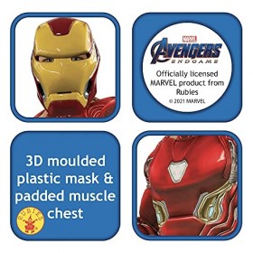 Rubies Costume Avengers Endgame Iron Man Deluxe pour enfant, Taille M, 5-7 ans, Hauteur 132 cm - Version Anglaise