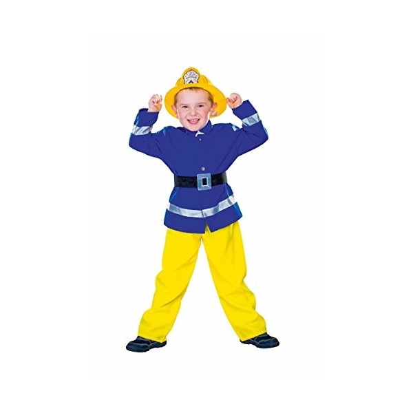 Generique Costume de pompier pour enfant Bleu/jaune/noir