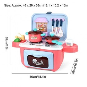 Ensembles de Cuisine pour Enfants, Mini Batterie de Cuisine Portable Scènes de Simulation de Jouet de Cuisine Ensemble de Jeu