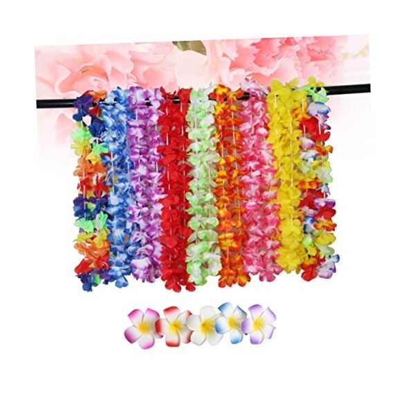 Toyvian 60 Pcs Leis De Fleurs Hawaïennes Leis Tropicaux Décorations De Fête Tropicale Collier Leis Colliers De Fête Luau Guir