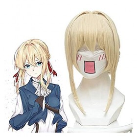 SUCICI Anime Violet Evergarden Cosplay Perruques Violet Evergarden Cosplay Wig Résistant à la Chaleur Résistant à la Chaleur 