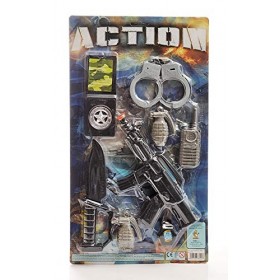 Ciao Agente Speciale Polizia Costume Bambino Taglia 9-11 Anni Con kit armi, Bleu/Noir, Ans Fille