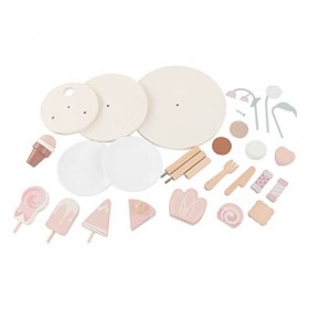 Ensemble de Jeu de Gâteau au Dessert, Jeu de Simulation de Fête de thé en Bois pour Petites Filles et Tout-Petits