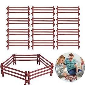 TECHEEL Lot de 40 jouets de clôture pour chevaux, kit de clôture en plastique, jouet de clôture en plastique, clôture de ferm