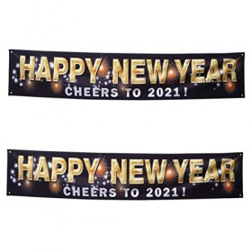 ibasenice 2 Pièces 2021 Bannière Vacances Bruant Bannière Nativité Ornements Nouvel an Bruant Bannière Nouvel an Photographie