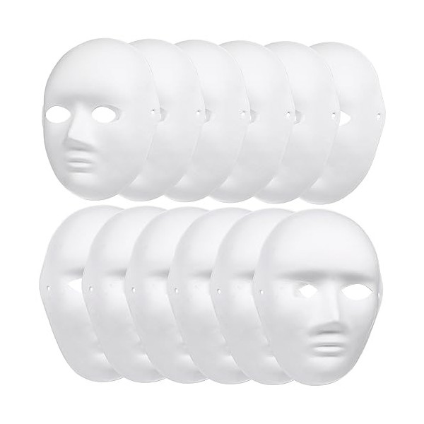 Toyvian DIY 36 Pièces Masques De Costume Vierges En Papier Mâché DOpéra Masques De Théâtre En Papier À Peindre Masque Pour E