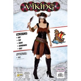 Bristol Novelty AC883 Déguisement de viking pour femme-Marron, taille 38-42, Size 10-14