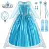 Robe de princesse pour fille - Costume Elsa - Robe de princesse - Costume pour fille - Robe Elsa - Costume de reine des neige
