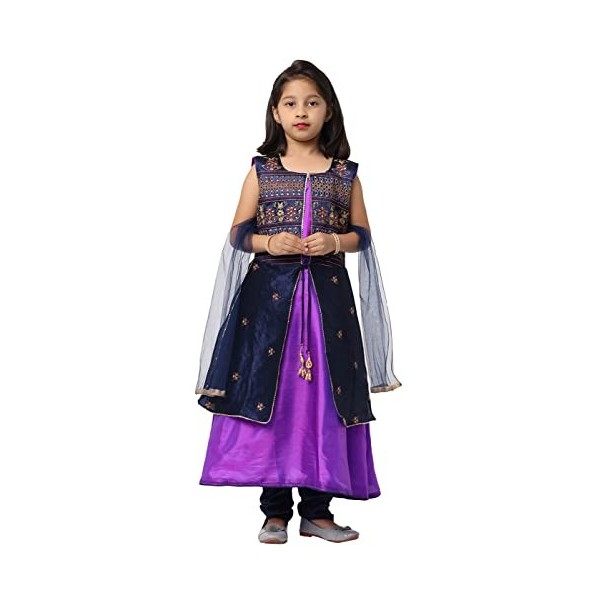 Ashwini Costume Salwar pour fille avec travail Zari | Costumes ethniques indiens prêts à lemploi Churidar Salwar pour enfant