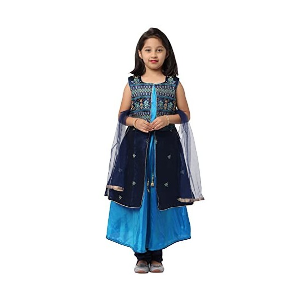 Ashwini Costume Salwar pour fille avec travail Zari | Costumes ethniques indiens prêts à lemploi Churidar Salwar pour enfant