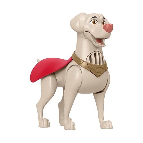 dc comics Krypto Super Chien Figurine articulée Krypto Chien Aboyeur 15 cm , Jouet sonore, avec Plus de 10 aboiements et Son