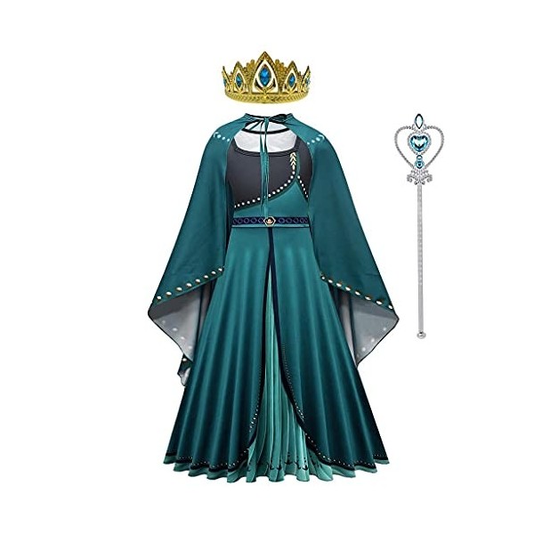 Lito Angels Reine des Neiges Deguisement Robe de Princesse Anna avec Cape at Accessoires pour Enfant Filles, Taille 12-14 ans