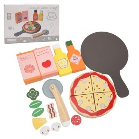 Keenso Jouet de Nourriture de Jeu de Pizza, Ensemble de Jouet de Nourriture et de Pizza de Simulation pour des Enfants