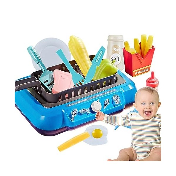 Zceplem Les enfants font semblant de jouer à des jouets de cuisine, ensemble daccessoires de cuisine pour enfants - Jeu de r