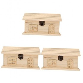 Toyvian Tirelire en Bois 3 Pièces Jouets Rétro Jouets en Bois Ensemble De Jeu Kidcraft Jouet Cadeau Bitrthday Boîte DÉconomi