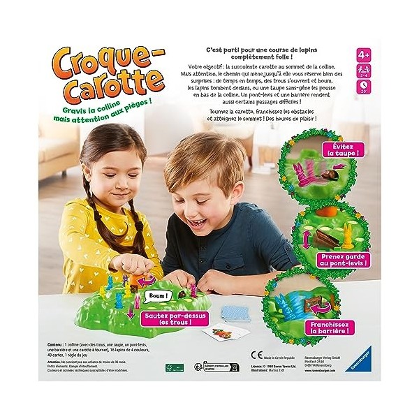 Ravensburger - Croque Carotte - Jeu de société - Enfants et Parents - Jeu de parcours rigolo - De 2 à 4 Joueurs à partir de 4