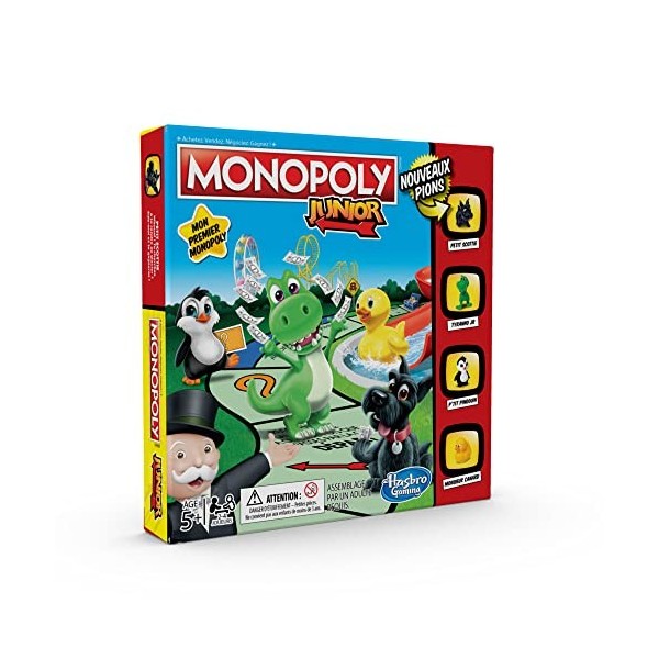 Monopoly Junior, Jeu de Societe pour Enfants, Jeu de Plateau, Version Francaise Exclusivité sur Amazon, 2 à 4 Joueurs