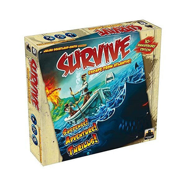 Stronghold Games , Survive: Escape from Atlantis! 30th Anniversary Edition, Board Game, Ages 8+, 2-4 Players, 45 Minutes Play