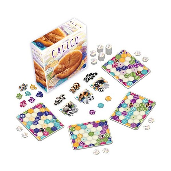 Alderac Entertainment Group, Calico, Board Game, 1 to 4 Players, Ages 10+, 30 to 45 Minute Playing Time, Multicolour, 23.88 x