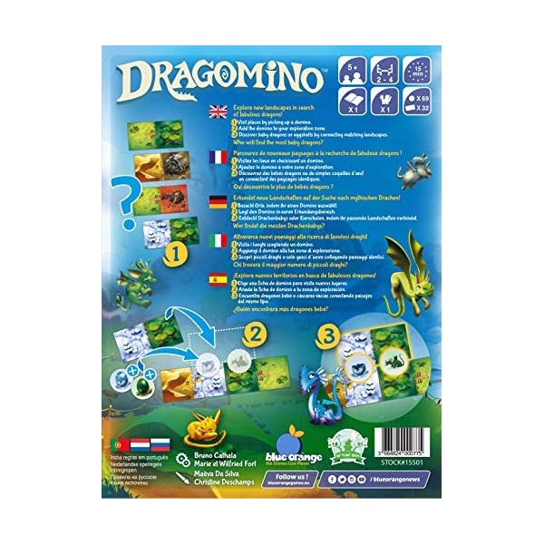 blue orange Dragomino Kingdomino Enfants Jeu de société - Jeu de tuiles - Jeu Parents Enfants