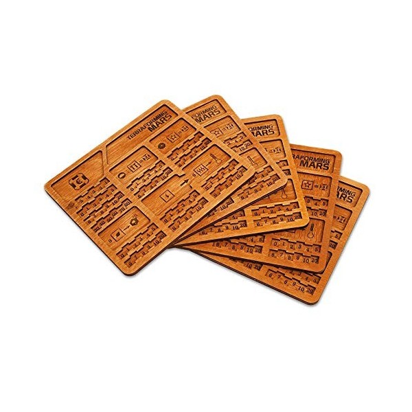 Smonex Lot de 5 planches de jeu en bois compatibles avec le jeu de société Terraforming Mars – Organisation de jeu avec plate